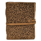 Leather Village floral embossed durable leather notebook
