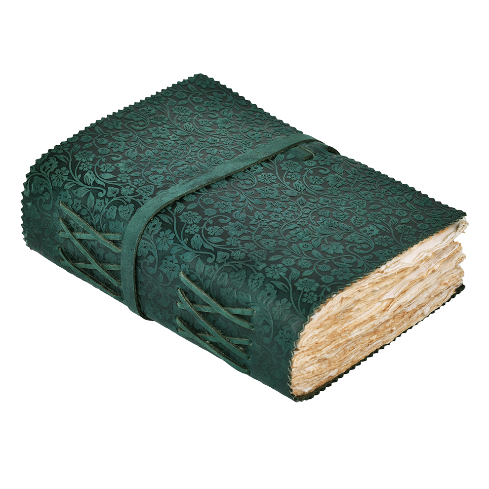 Leather Village floral embossed soft leather writing journal
