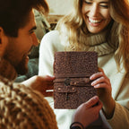 Floral Leather Notebook- Chocolate Brown Leather Village