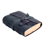 Floral Leather Notebook- Turquoise