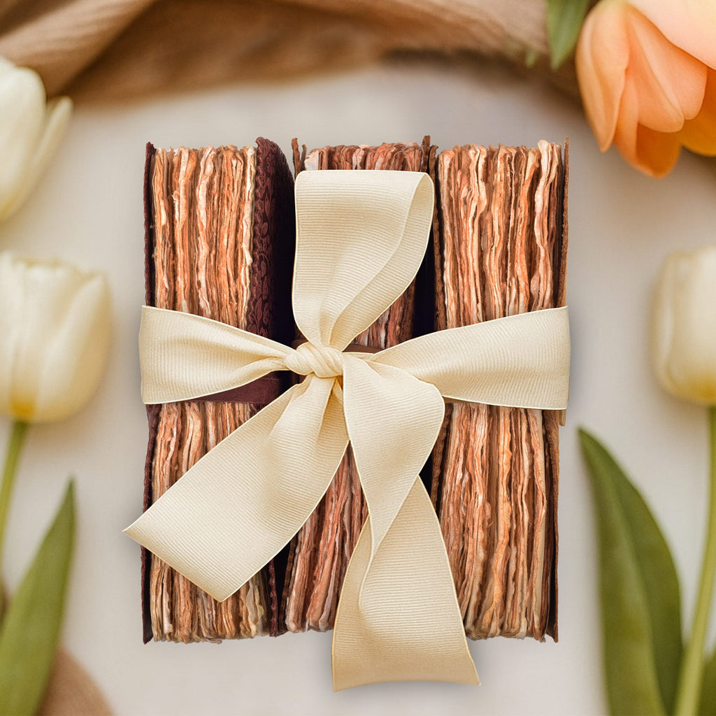 Floral Embossed Leather Journal- Fuchsia