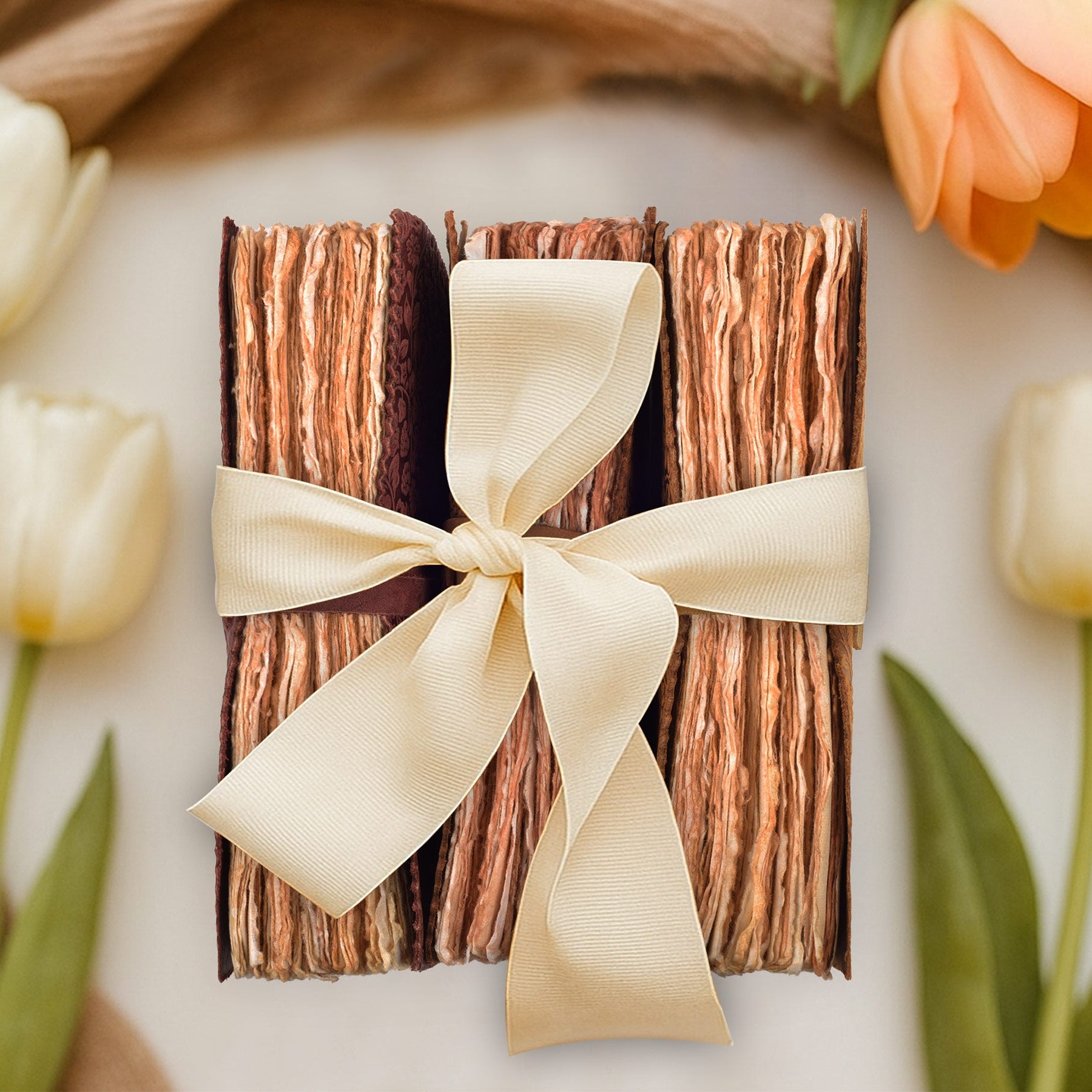 Floral Embossed Leather Journal- Fuchsia