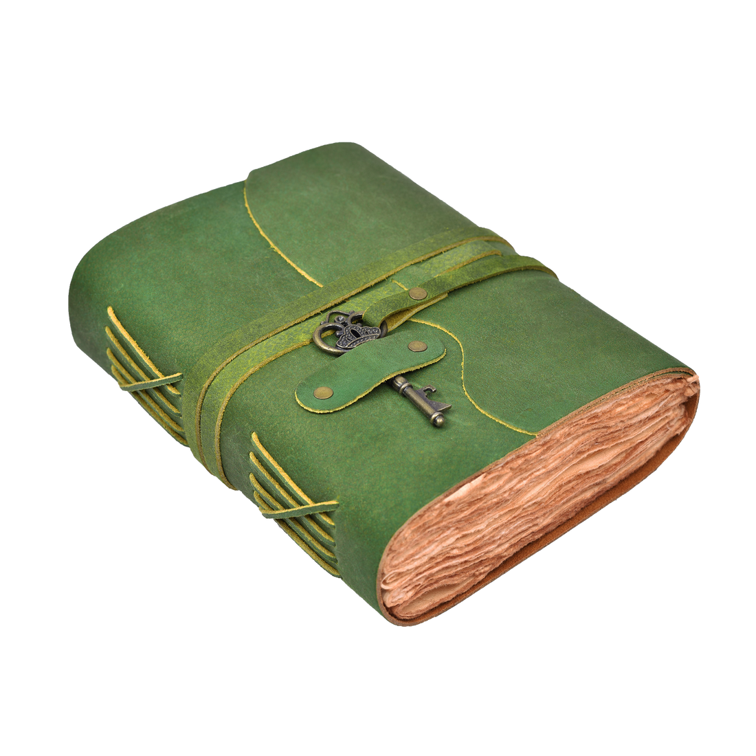 HANDCRAFTED VINTAGE LEATHER JOURNAL WITH ANTIQUE KEY - BOOK OF SHADOWS JOURNAL FOR MEN & WOMEN