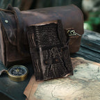 Leather Village floral embossed durable leather notebook