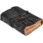 Leather Village floral pattern leather writing journal book