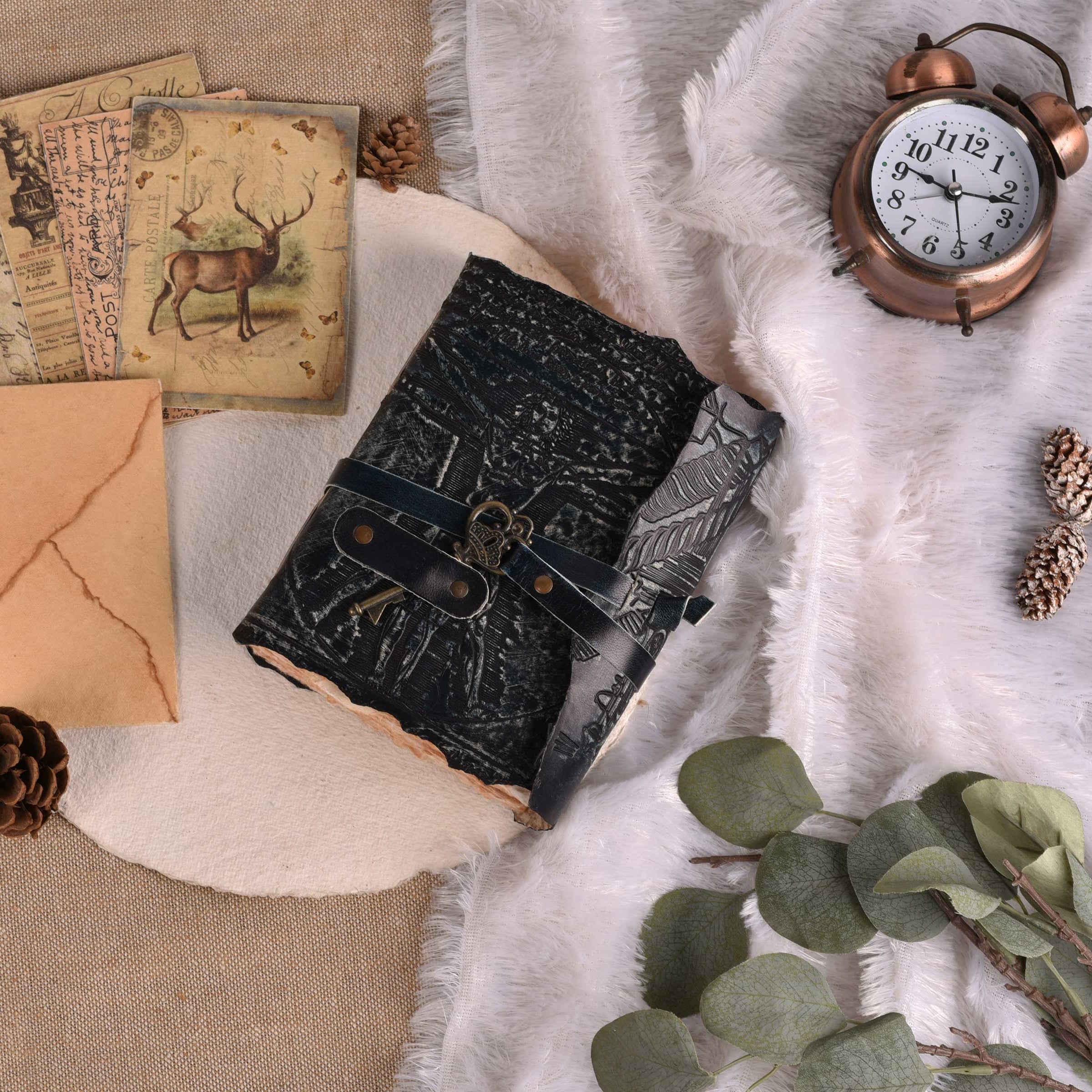 Gothic Journal- Turquoise Leather Village