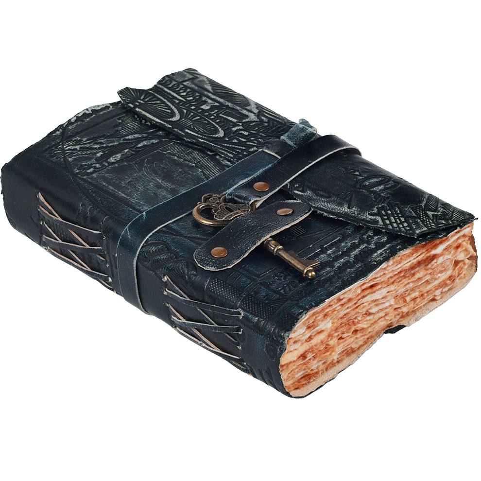 Gothic Journal- Turquoise Leather Village