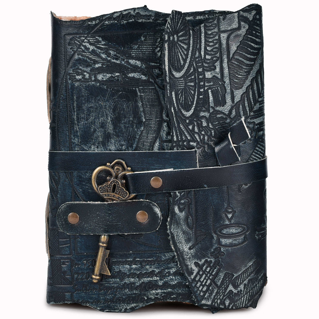 Gothic Journal- Turquoise Leather Village