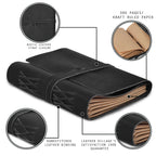 Leather Village vintage textured lined paper journal book