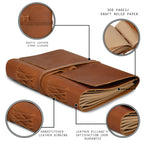 Leather Village antique style lined writing notebook