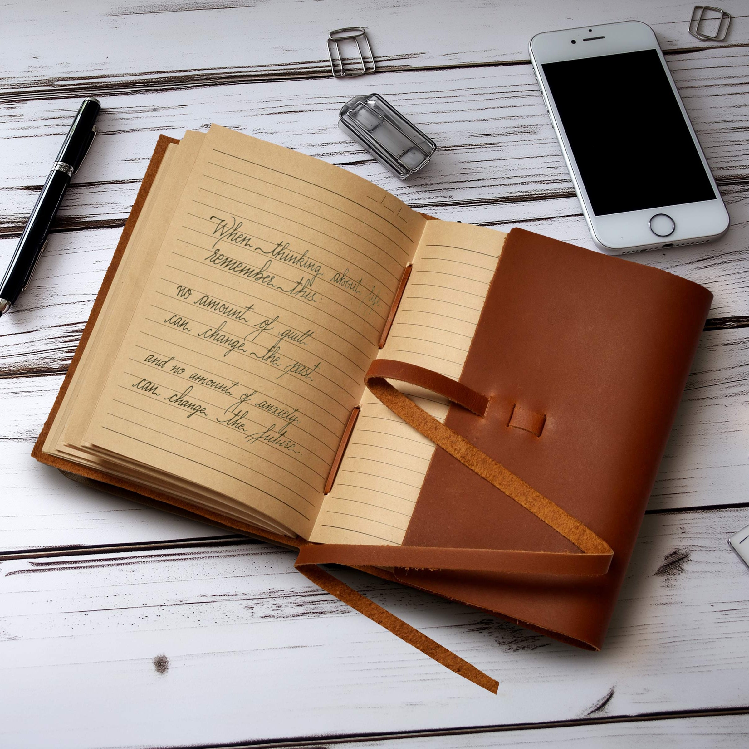 Leather Village luxury lined vintage paper notebook diary