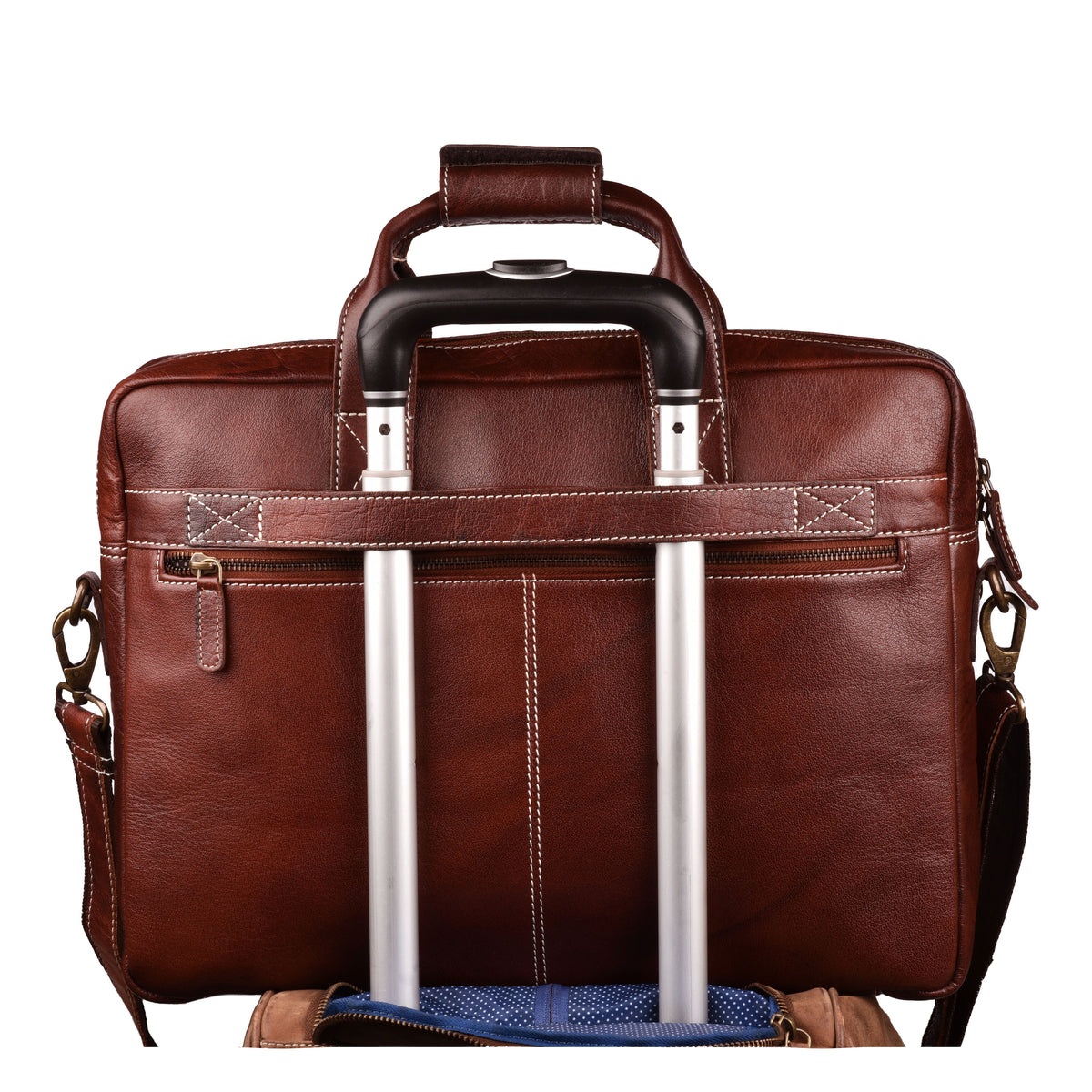 LEATHER VILLAGE 16" Leather Laptop Messenger Briefcase Bag for Men-Brown-Leather Satchel for Travel and Office Shoulder Bag