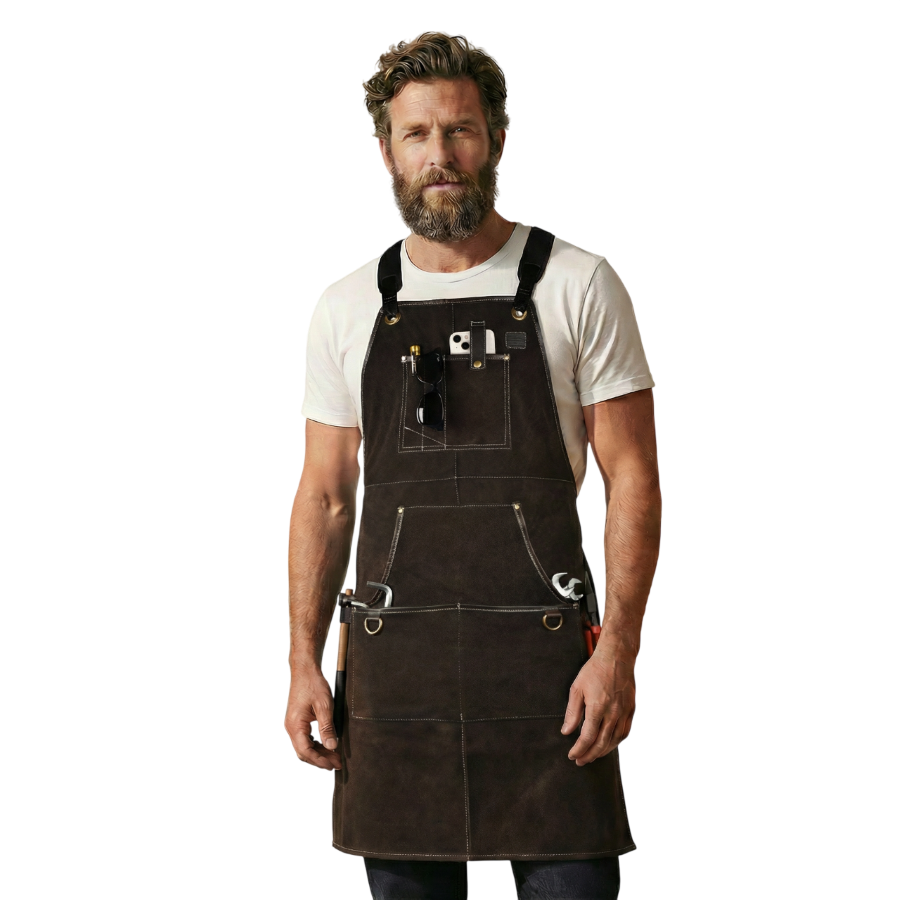 Canvas Cross-Back Work Apron for Men - Black – Leather Village