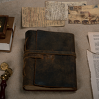 Leather Journal Kraft Lined Paper-Distressed Brown Leather Village