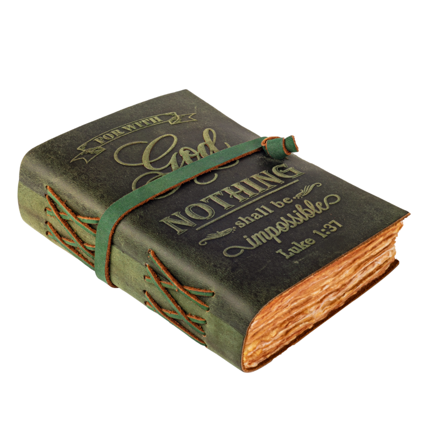 Leather Village aqua leather bible journal notebook