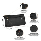 Leather Pencil Pouch Pen Case - Matte Black Leather Village