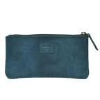 Leather Pencil Pouch Pen Case - Blue Leather Village
