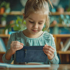 Leather Pencil Pouch Pen Case - Blue Leather Village