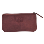 Leather Pencil Pouch Pen Case - Fuchsia