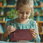 Leather Pencil Pouch Pen Case - Fuchsia Leather Village