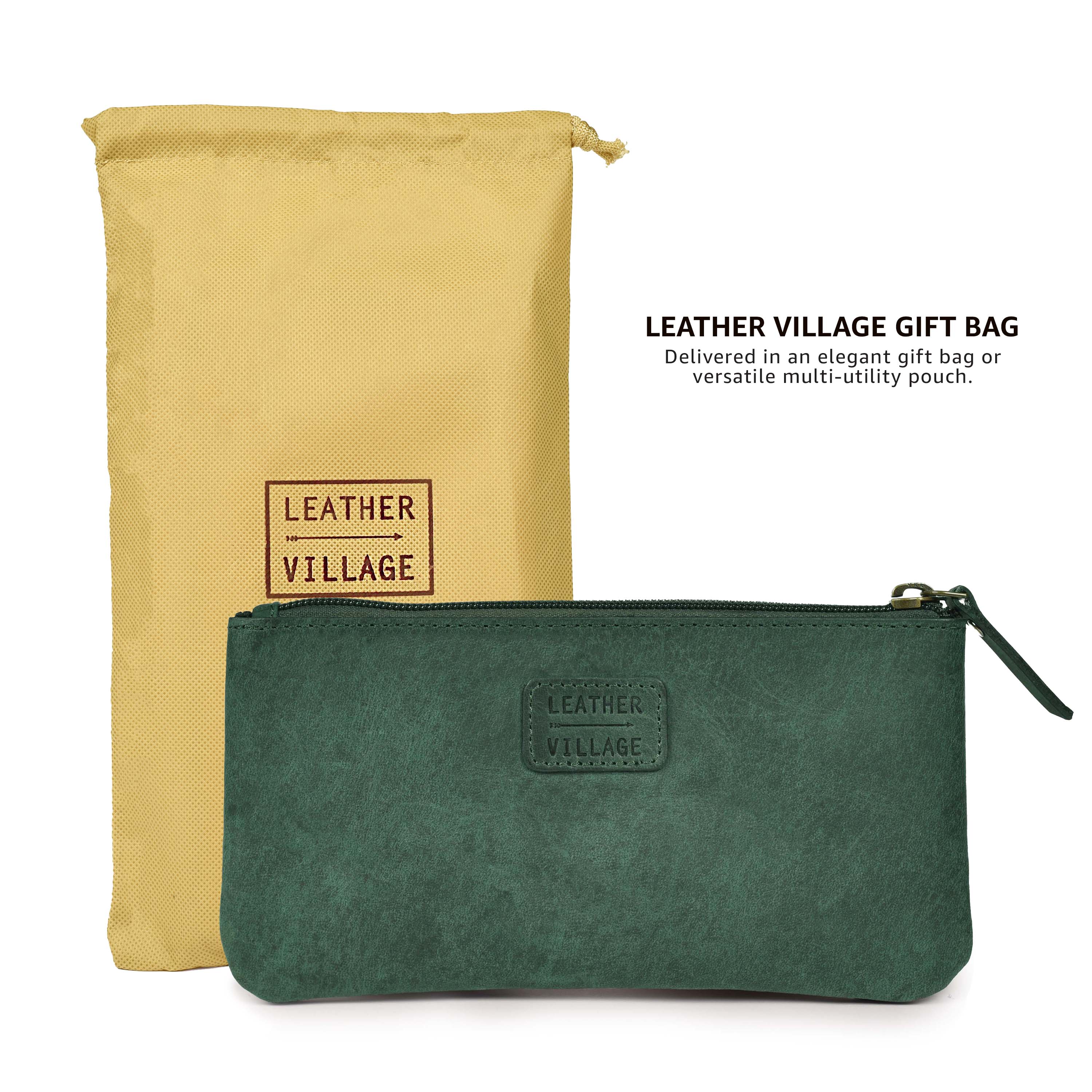 Leather Pencil Pouch Pen Case - Turquoise