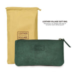 Leather Pencil Pouch Pen Case - Turquoise Leather Village