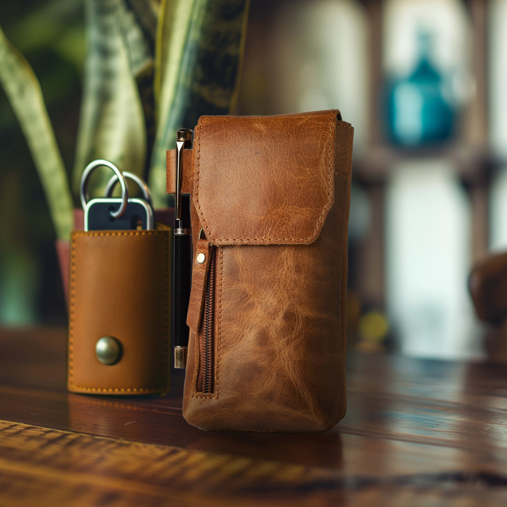 Leather Village genuine leather phone holster pouch bag