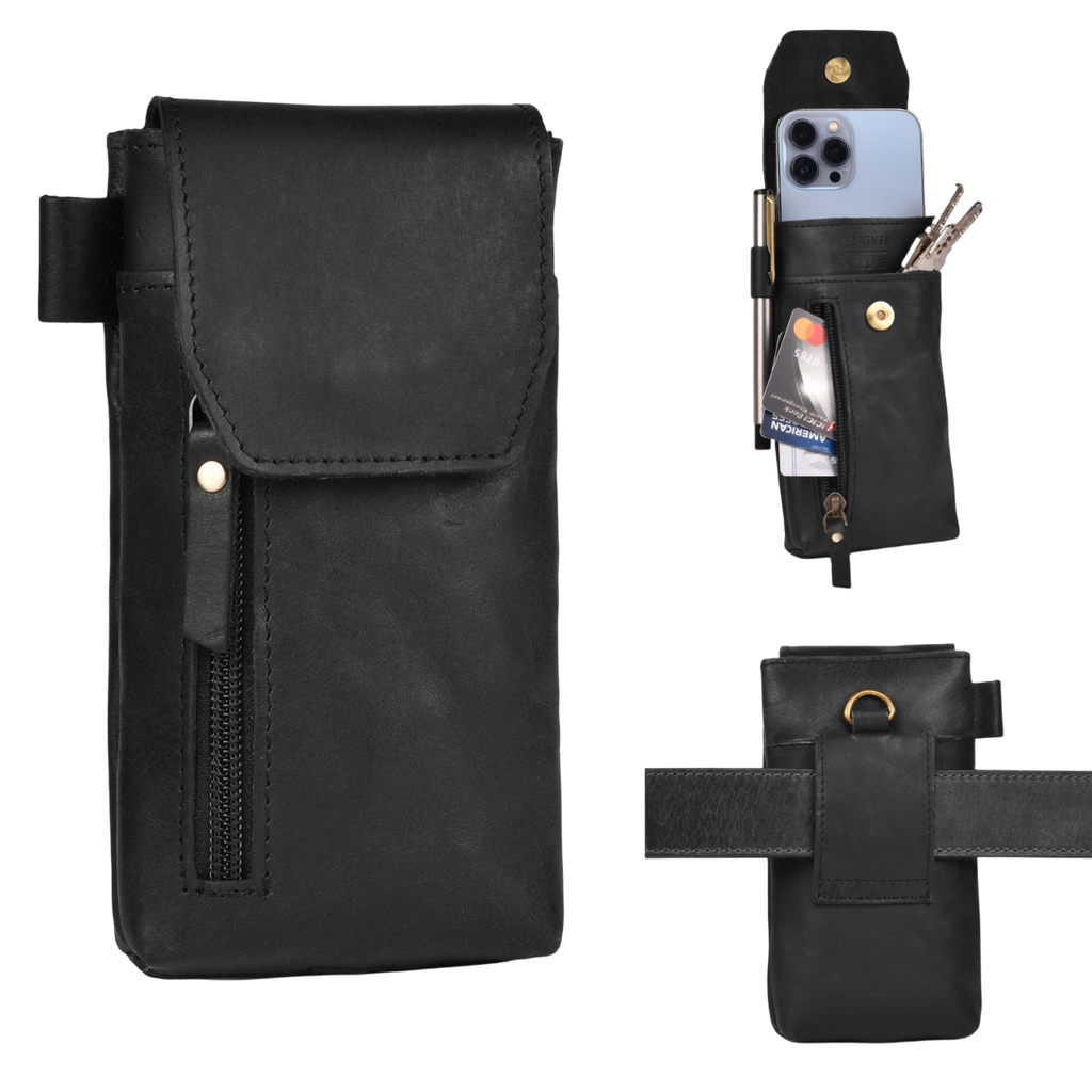 Leather Village secure leather phone holster clip pouch