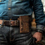 Leather Phone Holster Pouch - Rustic Brown