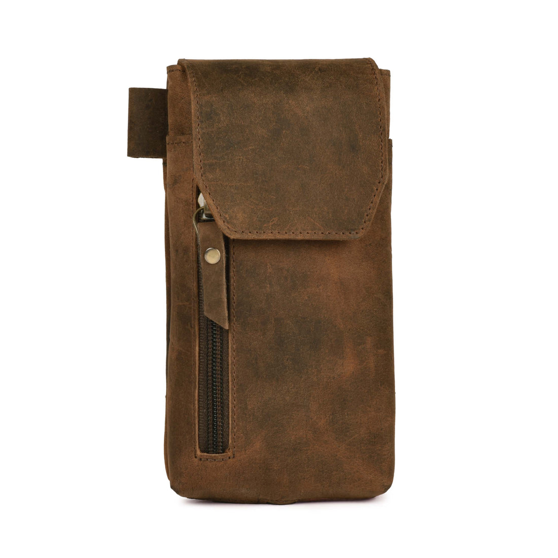 Leather Village Genuine Leather Phone Holster Pouch with Belt Clip, Magnetic Closure, ID Card Holder - Universal Case for iPhone, Samsung Galaxy, Google Pixel