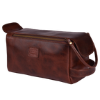 Leather Toiletry Bag for Travel - Cherry