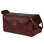 Leather Toiletry Bag for Travel - Cherry