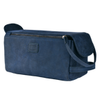 Leather Toiletry Bag for Travel - Blue