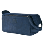 Leather Toiletry Bag for Travel - Blue