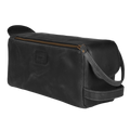 Leather Toiletry Bag for Travel - Black