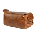 Leather Toiletry Bag for Travel - Tan