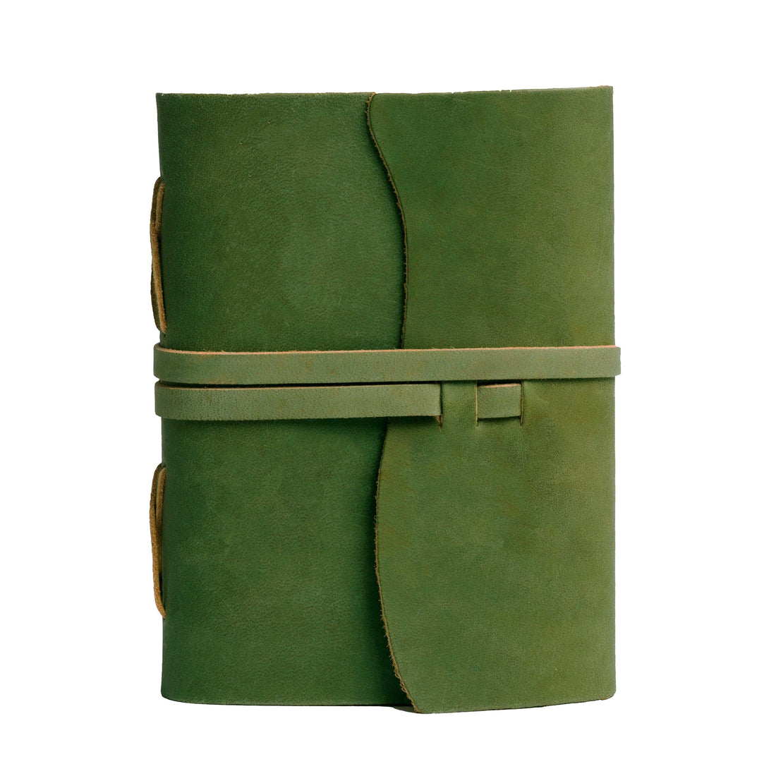 Green Color - Leather Bound Travel Journal Notebook Planner - Blank Paper - 220 Pages