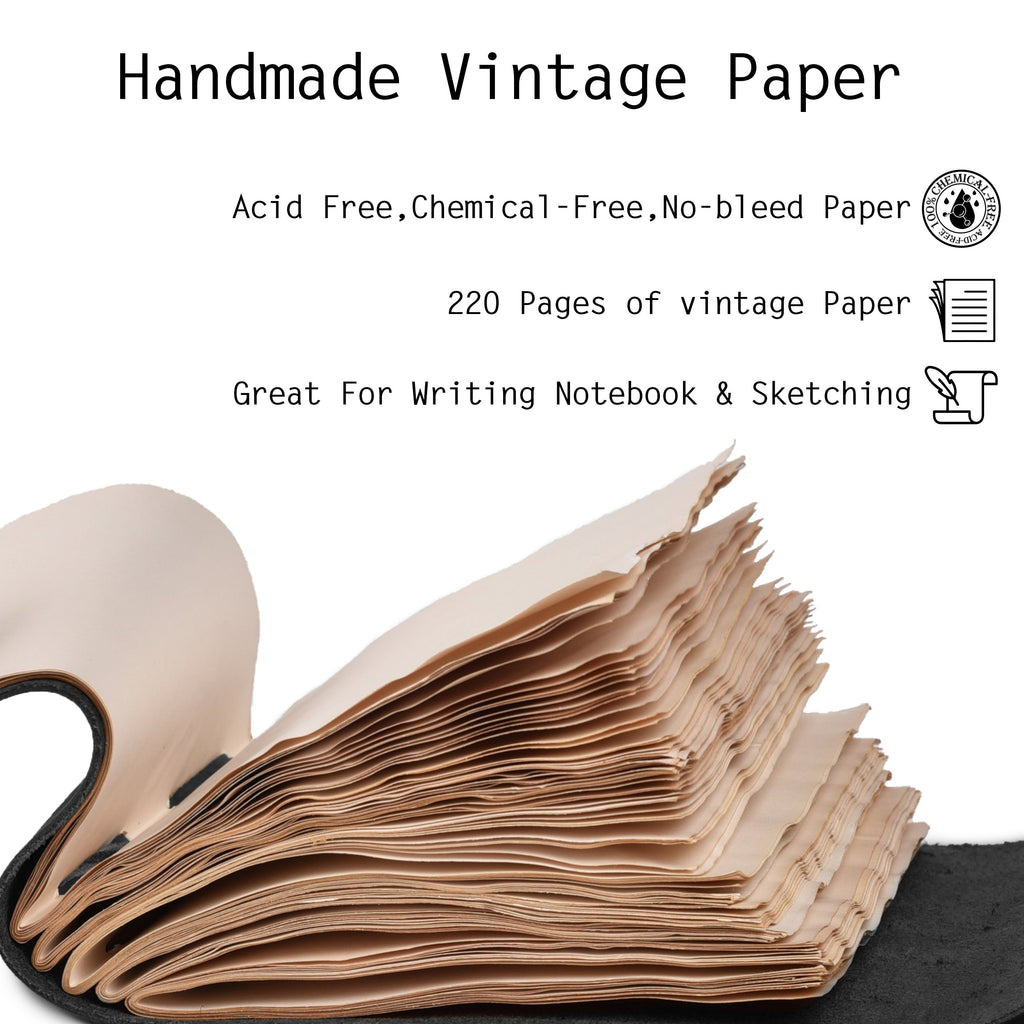 Leather Village vintage textured leather paper journal book