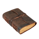 Vintage Paper Leather Notebook- Cappuccino Brown