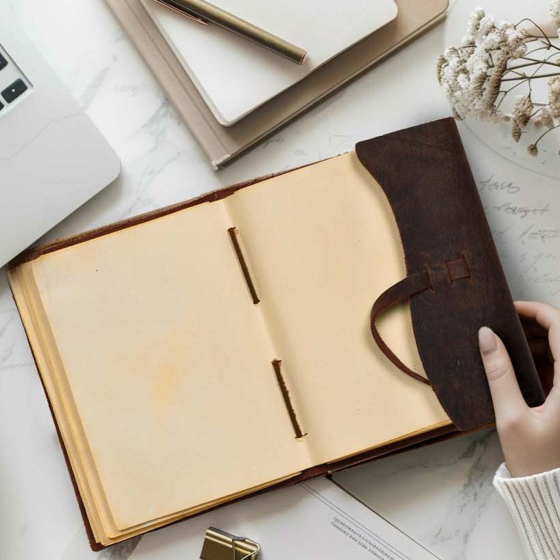 Leather Village handcrafted leather vintage paper diary