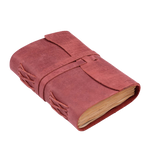 Vintage Paper Leather Notebook- Fuchsia