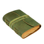 Vintage Paper Leather Notebook-Green Leather Village
