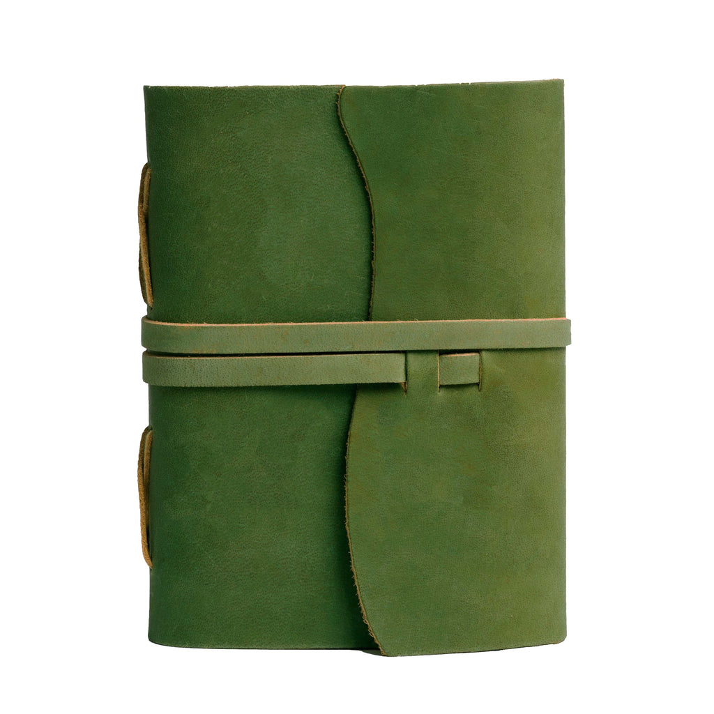 Vintage Paper Leather Notebook-Green Leather Village