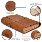 Leather Village vintage lined paper leather writing notebook