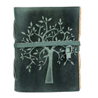 Tree of Life Leather Journal- Aqua Leather Village