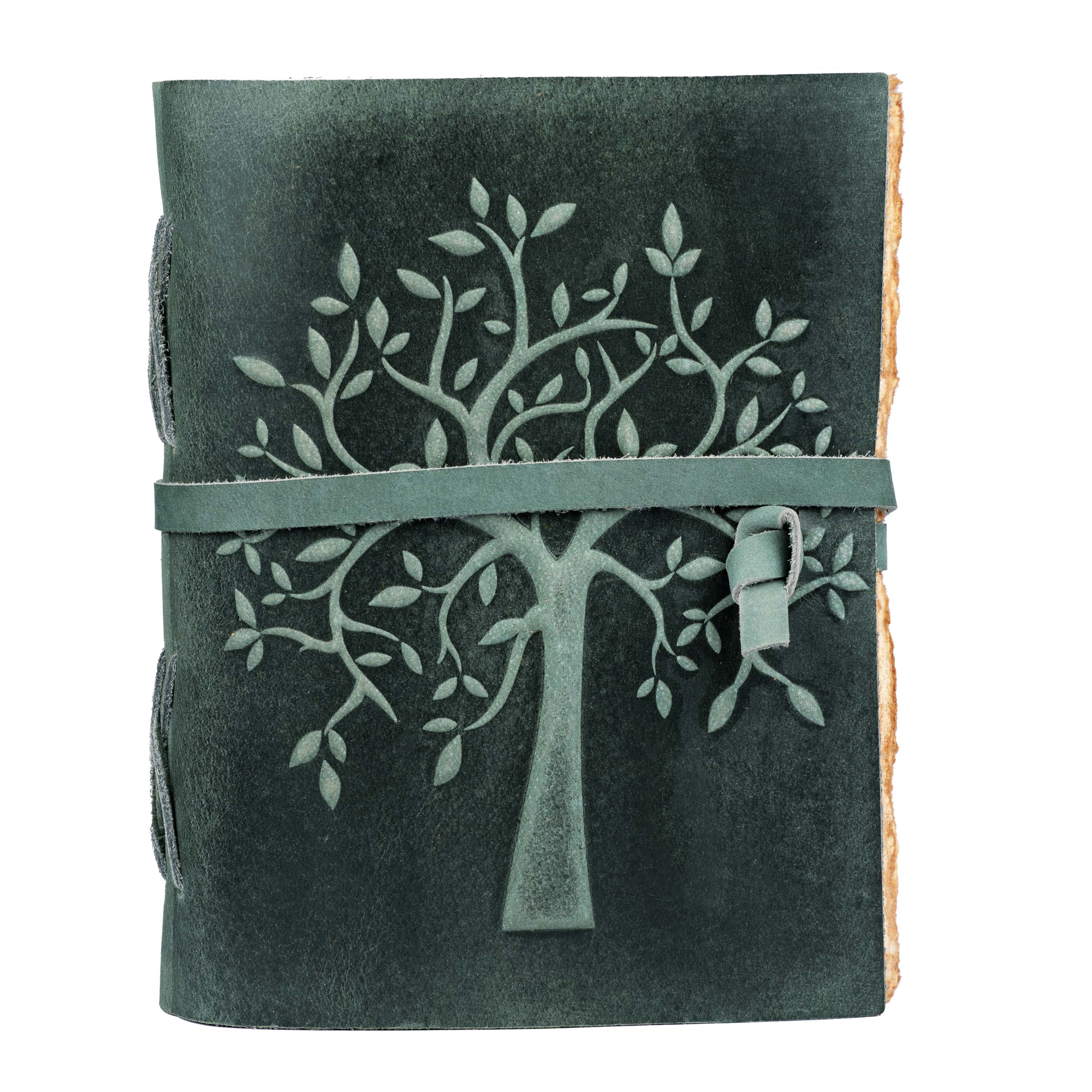 Tree of Life Leather Journal- Aqua