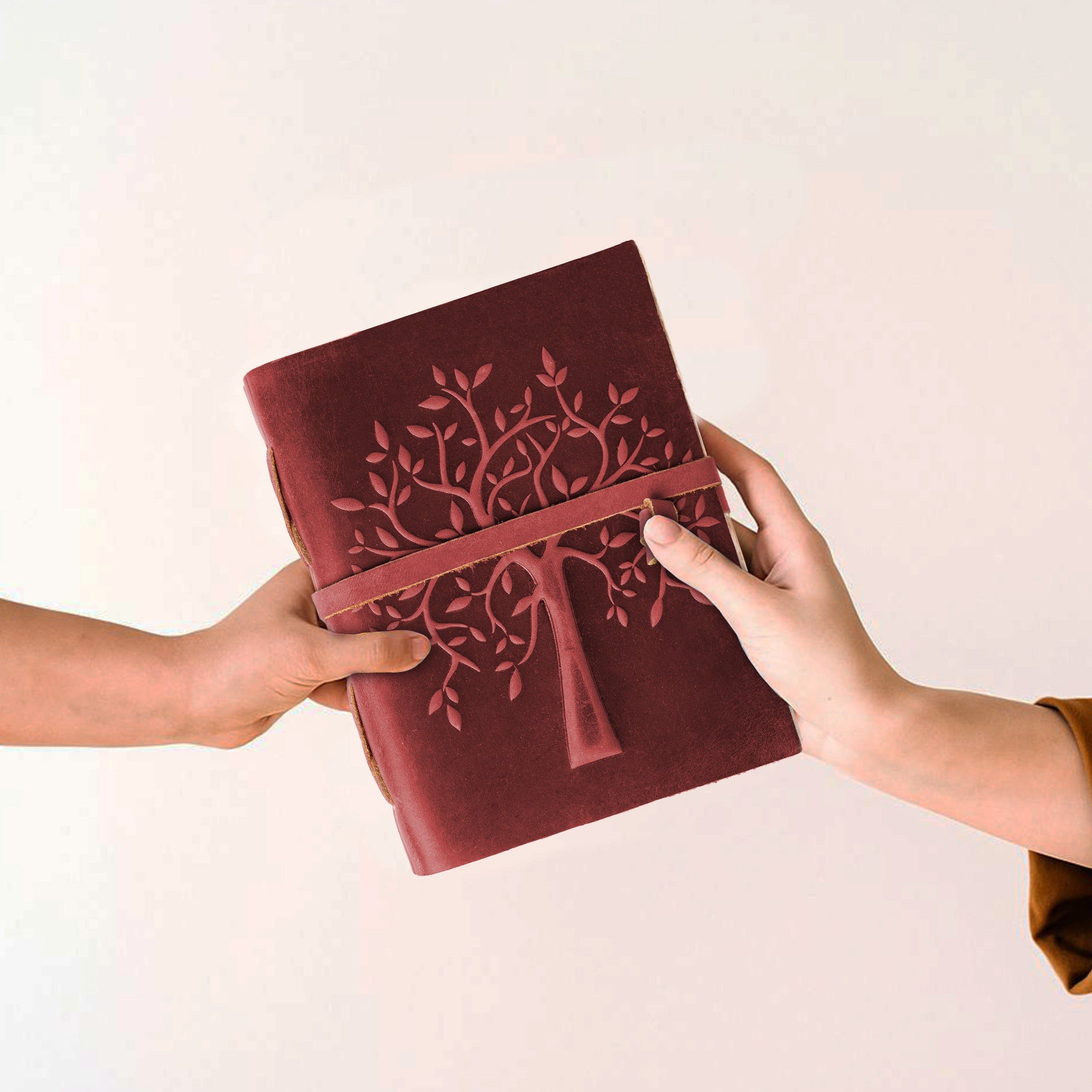 Tree of Life Journal- Fuchsia Leather Village