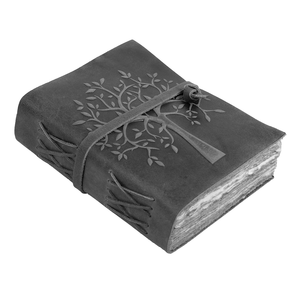 Tree of Life Leather Journal- Grey Leather Village