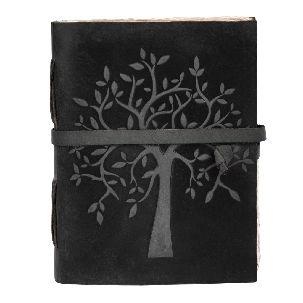 Tree of Life Leather Journal- Grey Leather Village