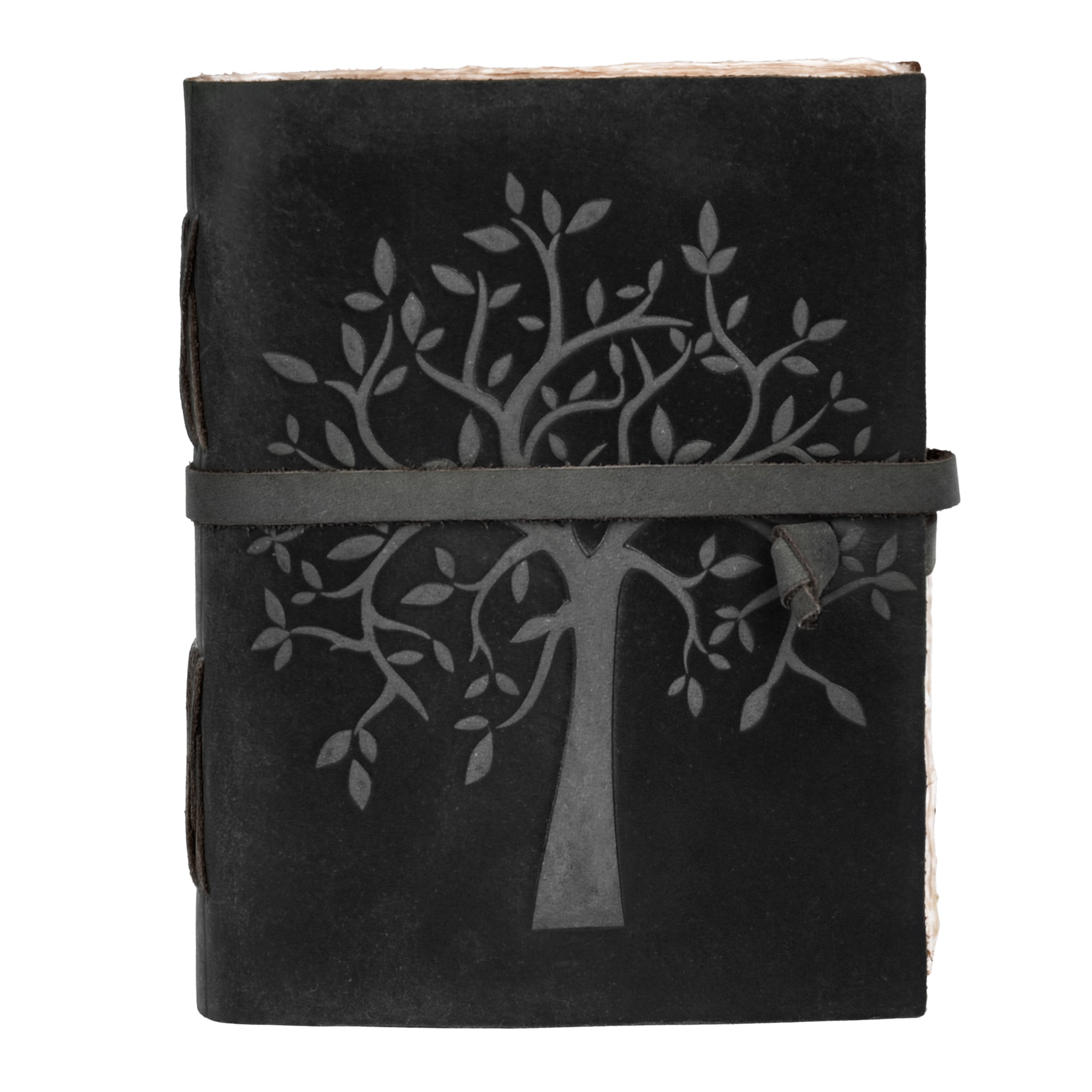 Tree of Life Leather Journal- Grey